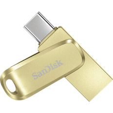 Memory Cards & USB Flash Drives SanDisk 512GB Ultra Dual Drive Luxe, USB Type-C Flash-Laufwerk, Vollmetall mit beidseitig einsteckbaren USB Typ-C- und Typ-A-Steckverbindern für Smartphones, Tablets, Macs und PCs -Gold