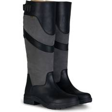 Damen - Nubukleder Reitschuhe Horze Waterford Wasserdichte Country Stiefel Black/Gray