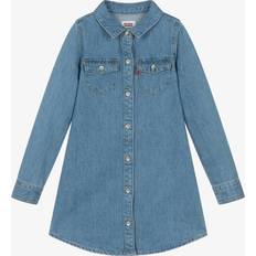 Boutons Robes Levi's Robe Chemise Courte En Coton Bio - Bleu