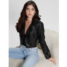 Guess Rochelle Faux-leather Moto Jacket Black