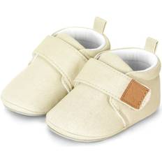 Kanvas Lära-gå-skor Barnskor Sterntaler Baby-Krabbelschuh Uni beige