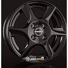 Car Rims Borbet TL4 5 x 14 ET 35 Circle 4 100 Hub Centering 57.06 TL4 50435100457.06BG/T, Black Glossy