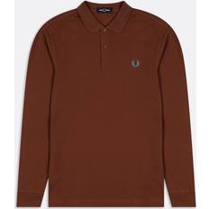 Fred Perry Vrouw Kleding Fred Perry – Whiskybrun pikétröja långa ärmar och logga-Brown