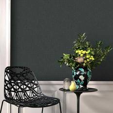 Erismann Plain Black Textured Wallpaper Glitter Effect Paste The Wall Vinyl