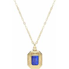 Gris Colliers Gemondo Bona Fide Lapis Lazuli Octagon Locket In Sterling Silver