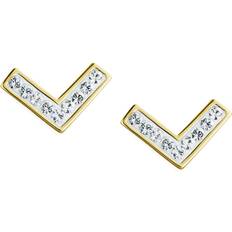 The Fine Collective Sterling Silver Gold Plated Crystal Stud Earrings