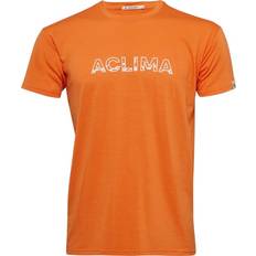 Aclima Men's LightWool Classic Tee Logo, L, Orange Tiger