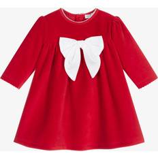 Kissy Kissy Girls Red & White Velour Santa'S Sleigh Dress Red month