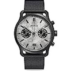 Detomaso SORPASSO Chronograph Limited Edition ROCCE Black Analogue Mesh Milanese Black, black