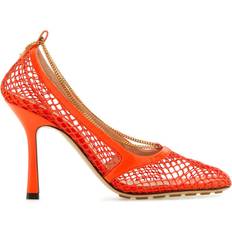 Dam - Nylon Pumps Bottega Veneta Orange Mesh Stretch Pumps