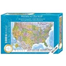 Close Up USA Puzzle 1000 Teile Amerika 68 x 48 cm Premium Map 2021 MAPS IN Minutes