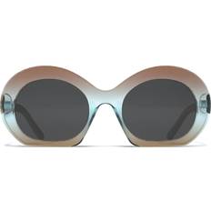 Zanzibar HK-031-02 Men's Sunglasses - Transparent Brown Blue