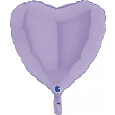 Lilla Dyre- & Figurballoner Folieballon Hjerte Pastel-Lilla Mat 46 cm