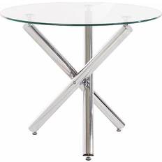 Glas - Rektangulära Matbord Loft24 Shadi 90 cm Runt Glas Matbord
