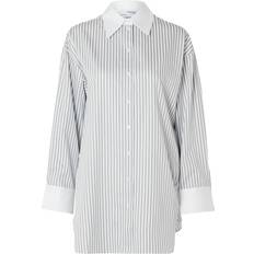 Selected Femme Camicie Selected Femme SLFMilo Iconic LS Striped Shirt Hemd Bright White/Sleet Grey