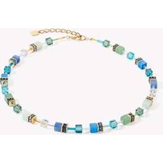 L Necklaces Coeur de Lion GeoCUBE Iconic Precious Green-Turquoise Necklace 4905/10-0506