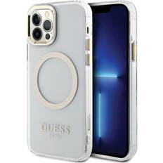 Guess iPhone 12 Pro/12 Mobilskal Magsafe Metall Outline Guld