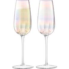 Glass Champagne Glasses LSA International Iridescent Flutes Champagne Glass 2pcs