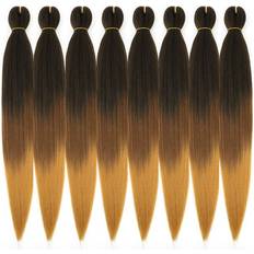 Stick Hair Extensions Ombre Pre Stretched Braiding Hair, 28''-8 Silky Color