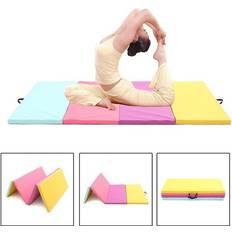 118x47x2inch Folding Yoga Mats PU Leather Gymnastics Mat Floor Dancing Exercise Training Pad
