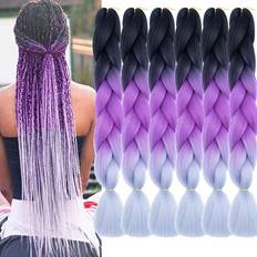 Xiaofeng Braiding Hair Extensions for Women 6 Packs 100g/Pack 24Inch High Temperature Ombre Jumbo