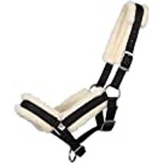 Faux Fur Equestrian QHP Fur Lined Foal Headcollar Pony Foal - Black