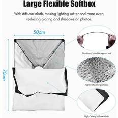 Andoer Professional Studio Photography Softbox Lighting Kit 1 28 x 20 inch + 1 23W