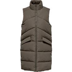 Only Matilde Long Quilted Vest - Brown/Coffee Quartz