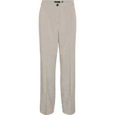 Silver - Women Trousers Vero Moda Wide Leg Fit Waist Trousers