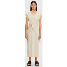 Polvipituus Mekot Selected Maximekko SL V-neck Ankle Dress - Beige