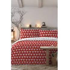 Textiles Fusion 'Geo Robin' Festive Robin Reversible Cover Set Red