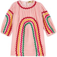 Sammet Barnkläder Stella McCartney Kids Stella McCartney Kids Klänning Med Brodyr Ljusrosa Rosa months