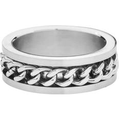 Unisex Anelli Silberner Ring mit Gliederkette