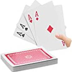 10023627 Jumbo pokerkort, 54 kort, vattentäta XXL-plastspelkort, rolig gåva eller dekoration, 18 x 13 cm, färgglada