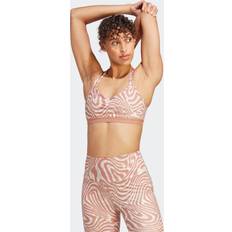 Yoga Reggiseni Adidas Yoga Ess Ls Aop Sports Top Pink AC Woman