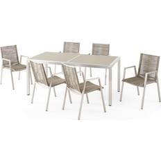 Beige Dining Sets Noble House Grafton Dining Set