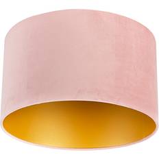 Bomuld - Pink Lampeskærme QAZQA i velour lyserød 35/35/20 Lampeskærm