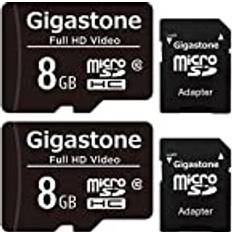 8 GB 2-pack Micro SD-kort, FHD-video, övervakningskamera actionkamera drönare professionell, 80 MB/s Micro SDXC UHS-I U1 klass 10