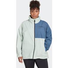 Linen Jackets Adidas Terrex Multi RAIN.RDY Two-Layer Rain Jacket Plus Size Linen Green Wonder Steel 1X,2X,3X,4X