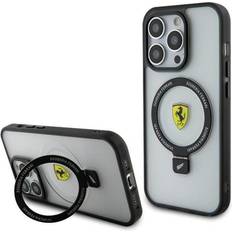 Ferrari Hardcase for iphone 15 Pro Max, MagSafe Ring Stand Transparent Clear