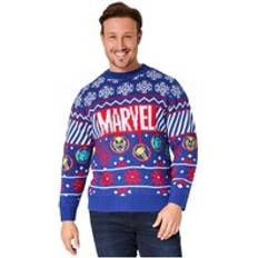 Blue - Christmas Jumpers Marvel Christmas Jumper Crew Neck Blue