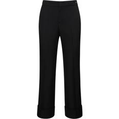 Gucci Dame Bukser & Shorts Gucci Uld Bukser Med Lige Ben - Sort