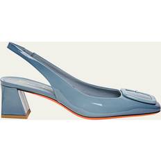 Santoni Femme Escarpins et Talons Santoni Women's Light Blue Patent Leather Slingback - Light Blue