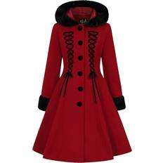 Rosso Cappotti Cappotti Gothic di Hell Bunny Amaya Coat - Rosso/Nero