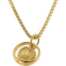 Trendor schmuck taufring mit engel-herz gold 585 14k mit plattierter halskette