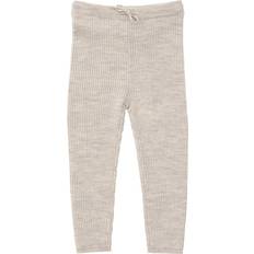 Copenhagen Colors Pale Cream Melange Merino Classic Rib Leggings-74