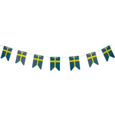 Træguirlande Svenske Flag 1-pak