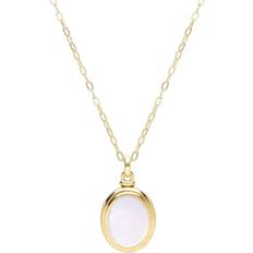 Gemondo Bona Fide Mother of Pearl Oval Locket In Yellow Gold Plated Silver