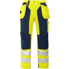 ProJob Mens High-Vis Trousers 35S Yellow/Navy