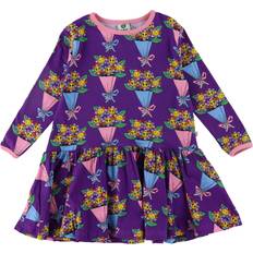 Småfolk Klänningar Barnkläder Småfolk Klänning Med Blomstertryck Purple Heart Lila 4-5 years